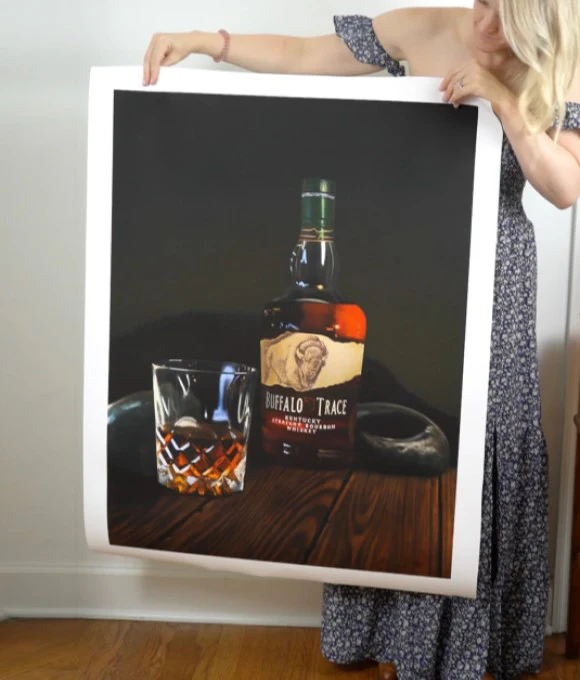 Aimee Smith Buffalo Trace Whiskey Still Life – 9x12 on Paper - Image 4