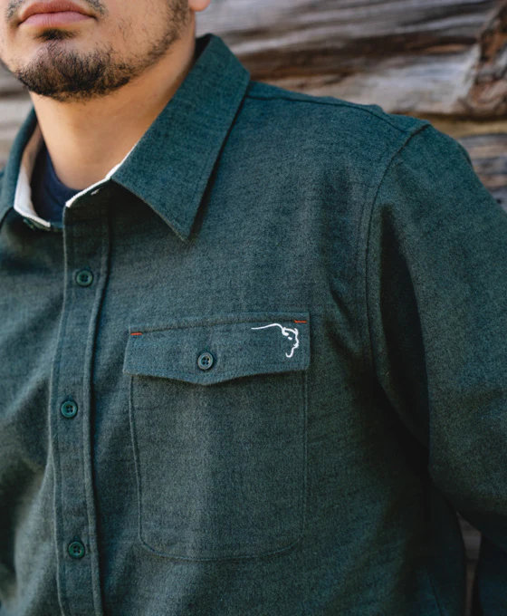 Buffalo Trace Bourbon Flannel Shirt – Green Winter Workwear - Image 2
