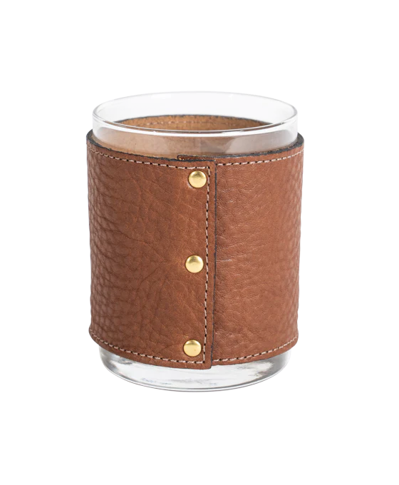 Buffalo Trace Bourbon Leather-Wrapped Rocks Glass - Image 2