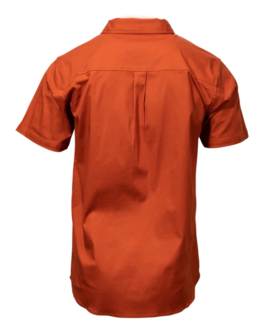 Buffalo Trace Orange Woven Short Sleeve Button Up - Image 2