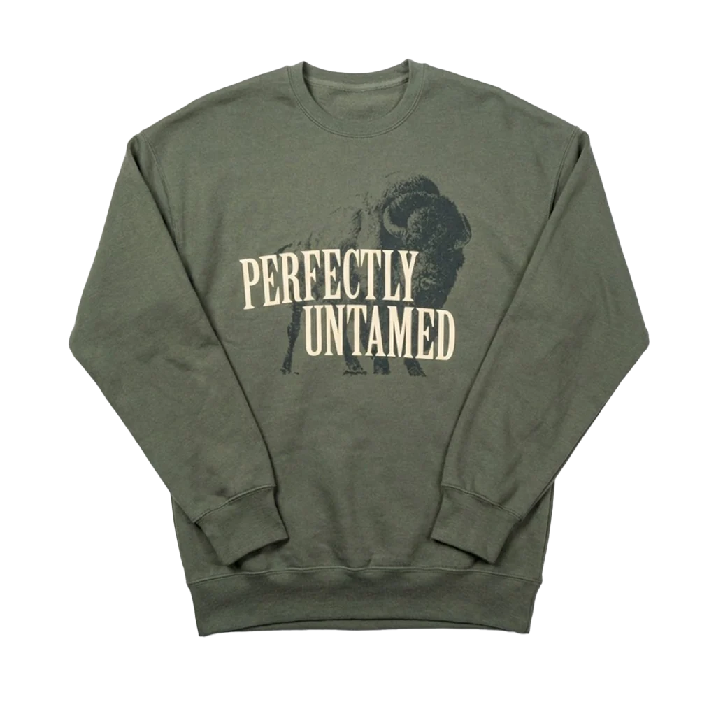 Buffalo Trace "Perfectly Untamed" Army Green Sweatshirt