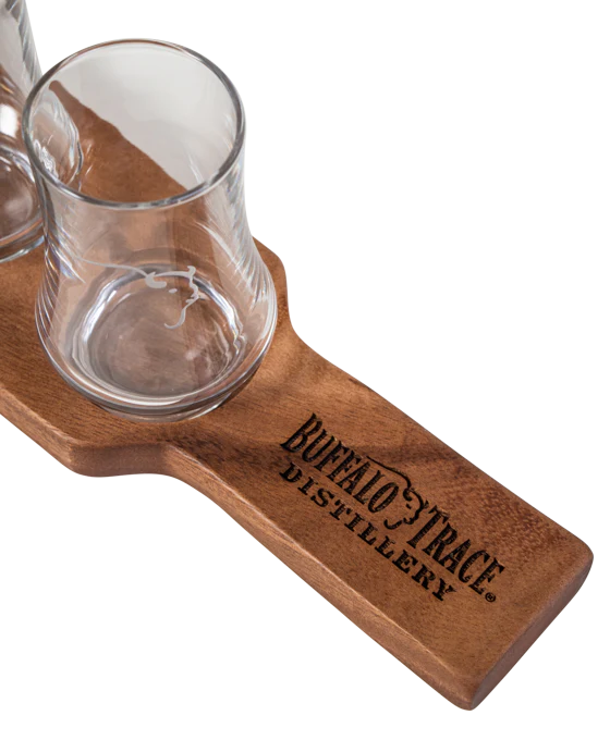 Buffalo Trace Whiskey Tasting Board & Glass Set
