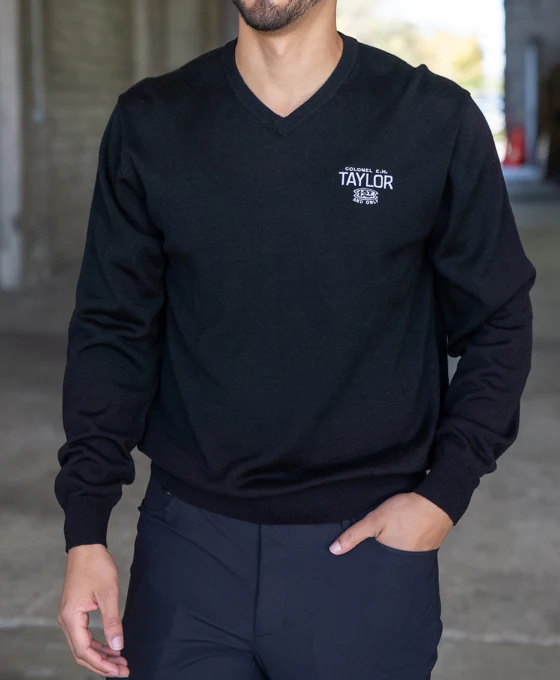 E.H. Taylor V-Neck Black Sweater - Image 3