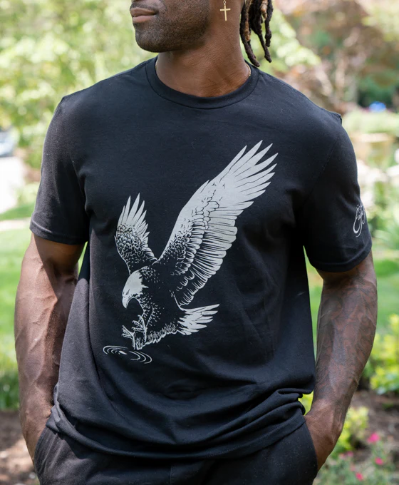Premium Eagle Rare Logo Black T-Shirt – Soft Cotton - Image 3