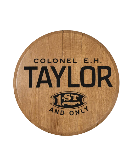 E.H. Taylor Barrel Head – Oak Engraved Bourbon Décor