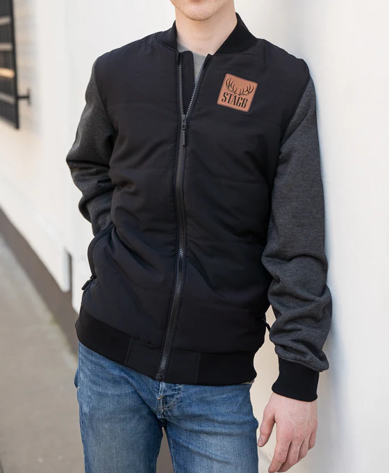 Stagg Black Bomber Jacket - Image 3
