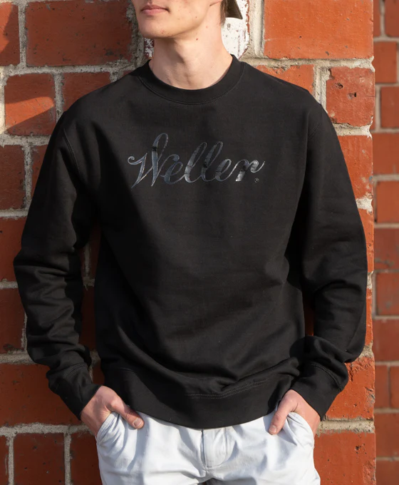 Weller Black Crew Neck Sweatshirt - HD Logo - Image 3