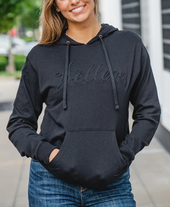 Weller Women's Embossed Black Hoodie - Image 3