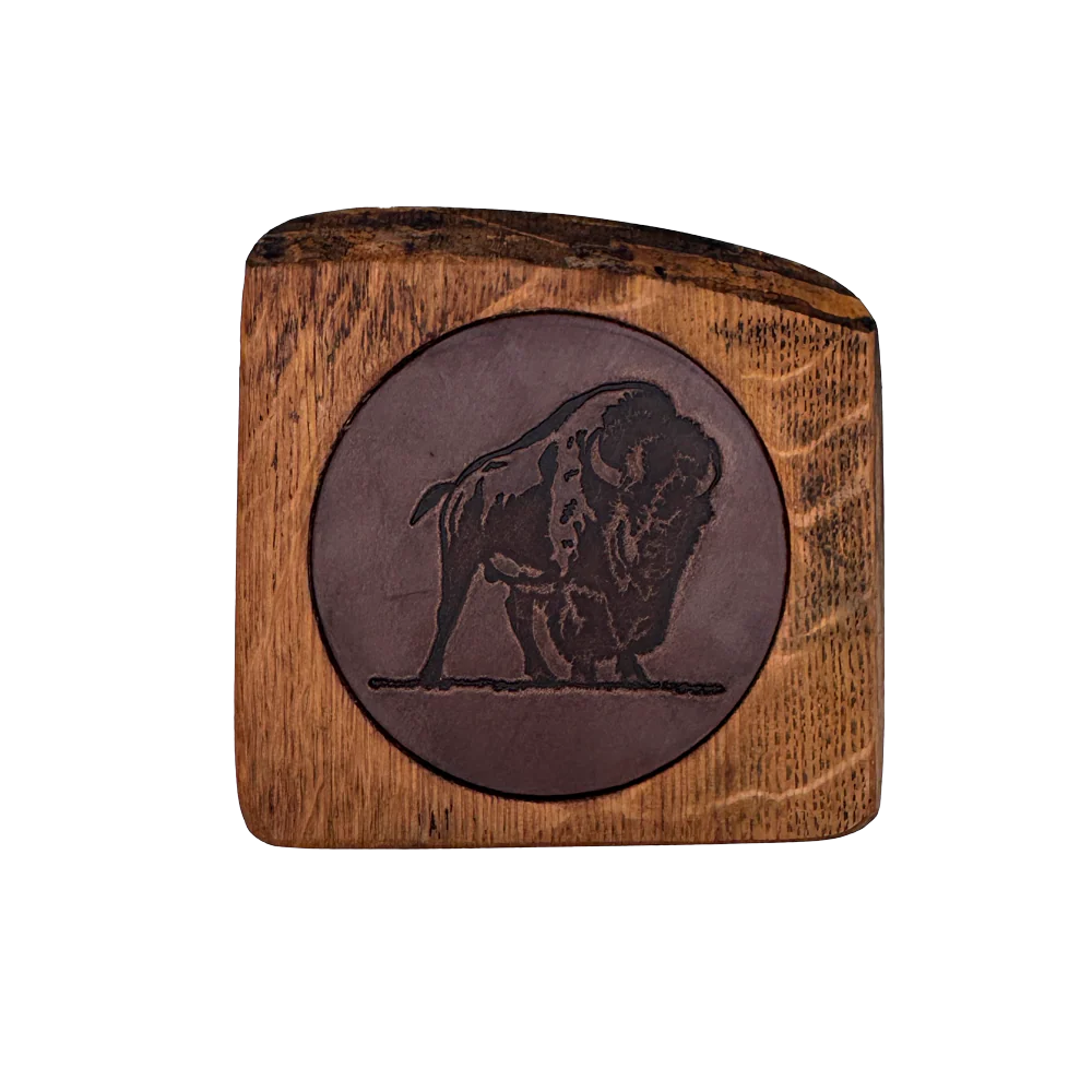 Whiskey Woodcraft Personalized Barrel Wood Table Coaster